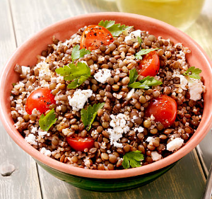 Salade de Lentilles sauce pita