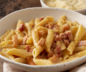 Penne lardons aux 3 fromages