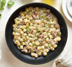 Gnocchi crème boursin Lardons